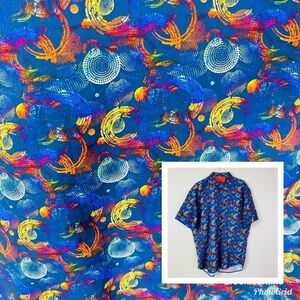 Luchiano Visconti Black Short Sleeve Button Up Geo Print Size XXL